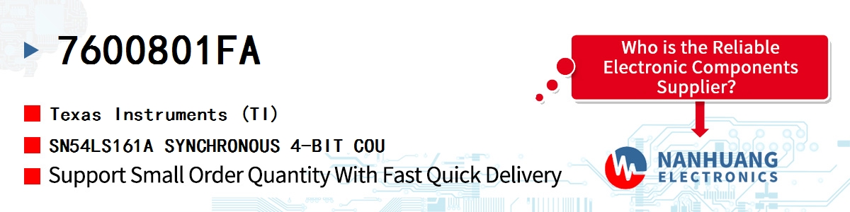 7600801FA TI SN54LS161A SYNCHRONOUS 4-BIT COU