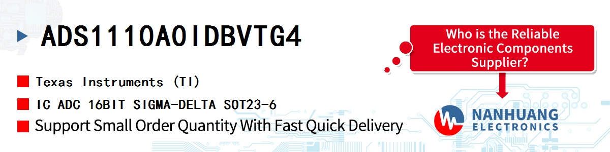 ADS1110A0IDBVTG4 TI IC ADC 16BIT SIGMA-DELTA SOT23-6