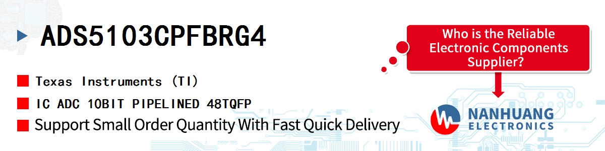 ADS5103CPFBRG4 TI IC ADC 10BIT PIPELINED 48TQFP