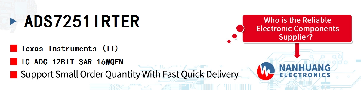 ADS7251IRTER TI IC ADC 12BIT SAR 16WQFN
