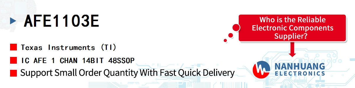 AFE1103E TI IC AFE 1 CHAN 14BIT 48SSOP