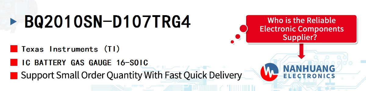 BQ2010SN-D107TRG4 TI IC BATTERY GAS GAUGE 16-SOIC