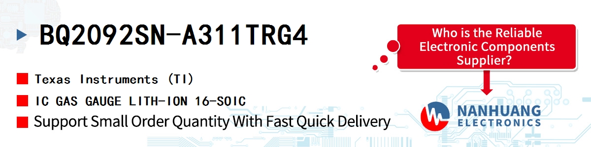BQ2092SN-A311TRG4 TI IC GAS GAUGE LITH-ION 16-SOIC