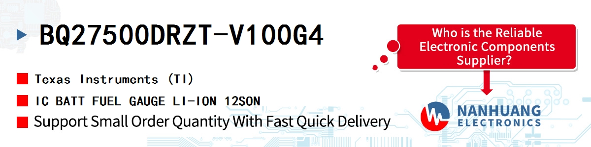 BQ27500DRZT-V100G4 TI IC BATT FUEL GAUGE LI-ION 12SON