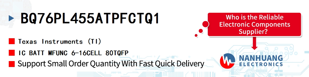 BQ76PL455ATPFCTQ1 TI IC BATT MFUNC 6-16CELL 80TQFP