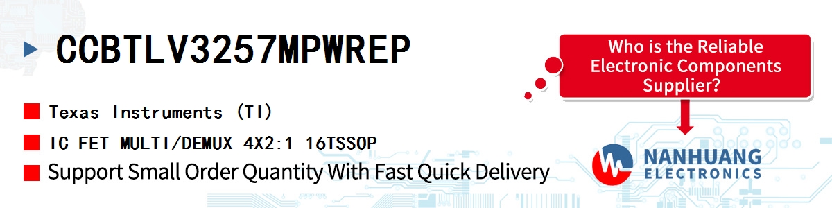 CCBTLV3257MPWREP TI IC FET MULTI/DEMUX 4X2:1 16TSSOP