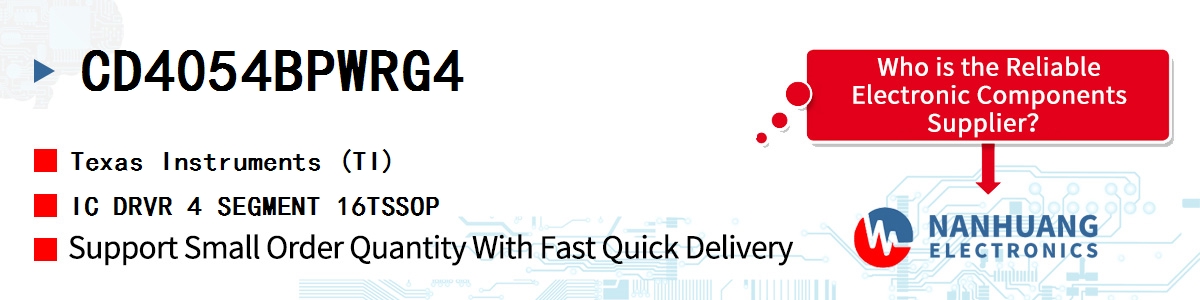 CD4054BPWRG4 TI IC DRVR 4 SEGMENT 16TSSOP