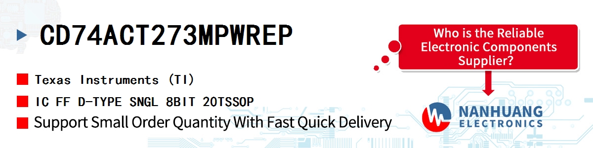 CD74ACT273MPWREP TI IC FF D-TYPE SNGL 8BIT 20TSSOP