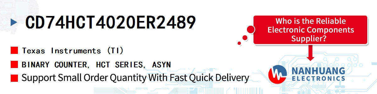 CD74HCT4020ER2489 TI BINARY COUNTER, HCT SERIES, ASYN