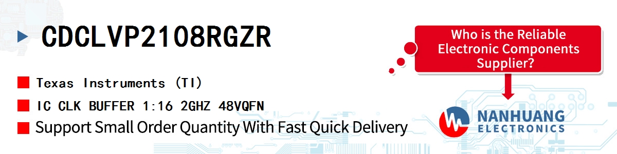 CDCLVP2108RGZR TI IC CLK BUFFER 1:16 2GHZ 48VQFN