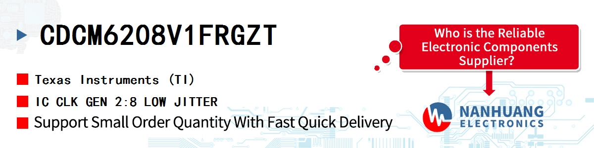 CDCM6208V1FRGZT TI IC CLK GEN 2:8 LOW JITTER