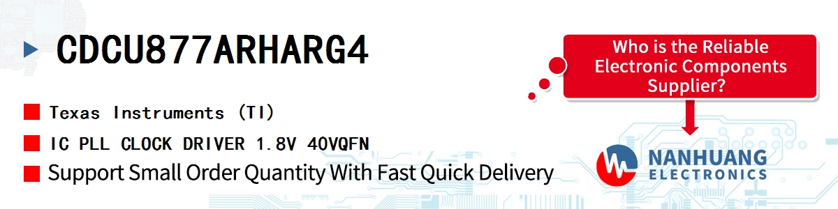 CDCU877ARHARG4 TI IC PLL CLOCK DRIVER 1.8V 40VQFN