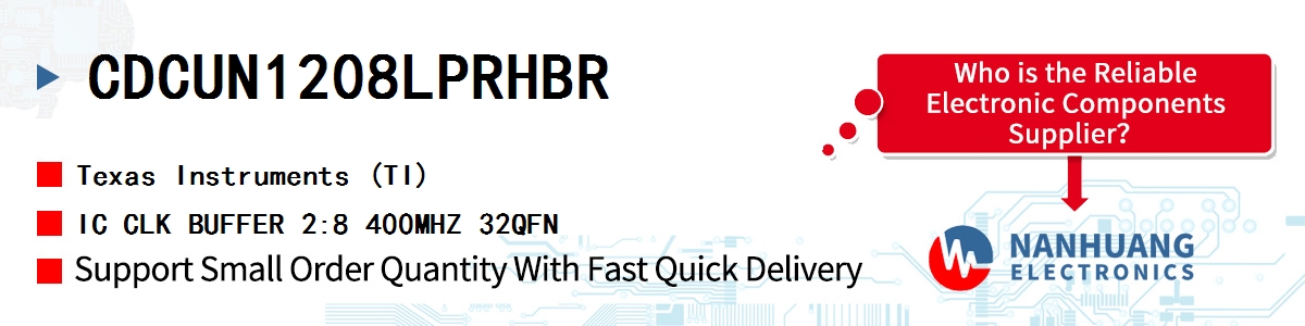 CDCUN1208LPRHBR TI IC CLK BUFFER 2:8 400MHZ 32QFN