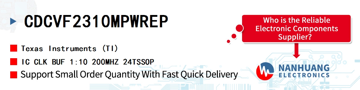 CDCVF2310MPWREP TI IC CLK BUF 1:10 200MHZ 24TSSOP