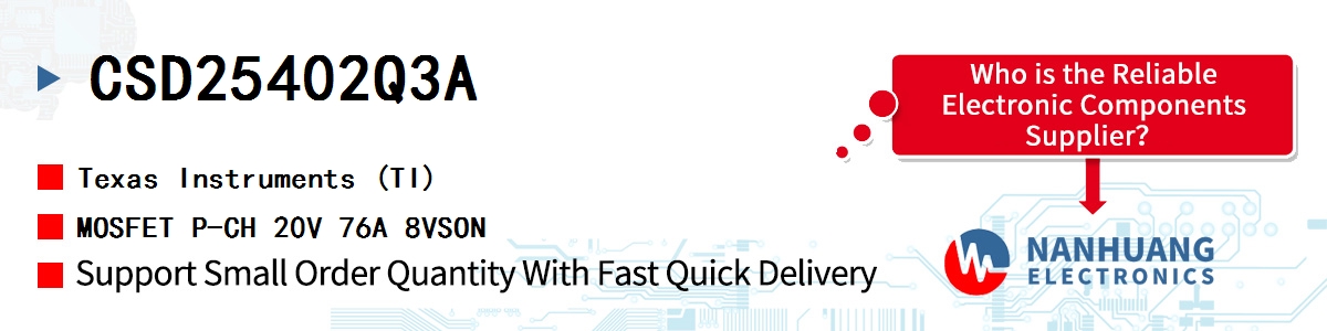 CSD25402Q3A TI MOSFET P-CH 20V 76A 8VSON