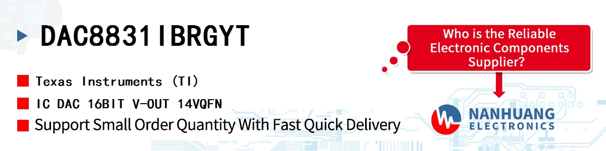 DAC8831IBRGYT TI IC DAC 16BIT V-OUT 14VQFN