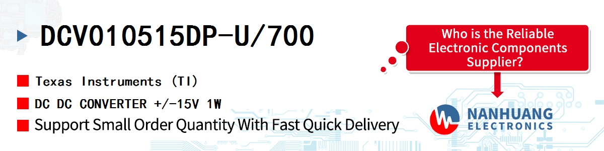 DCV010515DP-U/700 TI DC DC CONVERTER +/-15V 1W