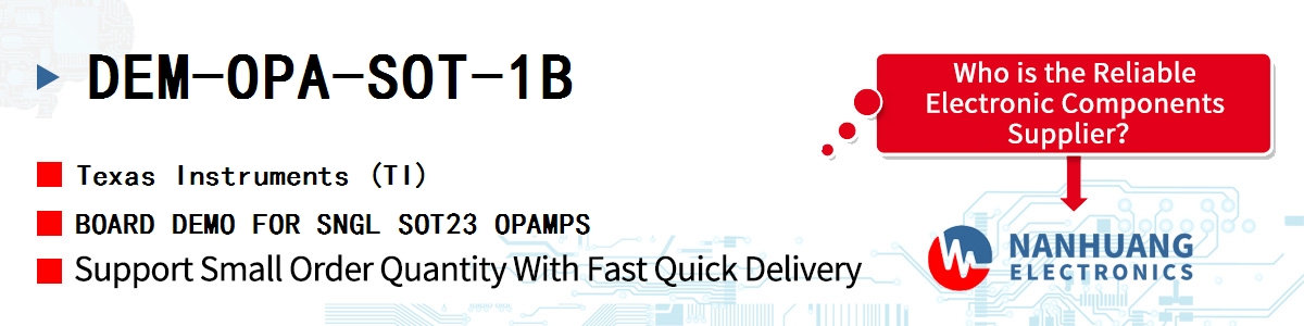 DEM-OPA-SOT-1B TI BOARD DEMO FOR SNGL SOT23 OPAMPS