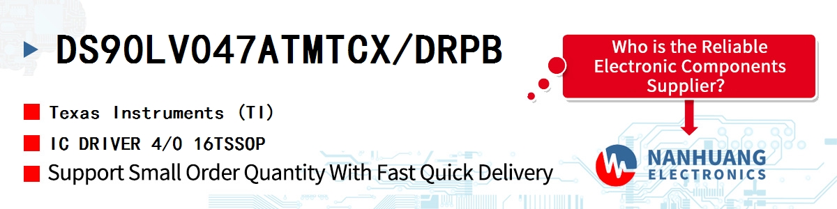 DS90LV047ATMTCX/DRPB TI IC DRIVER 4/0 16TSSOP