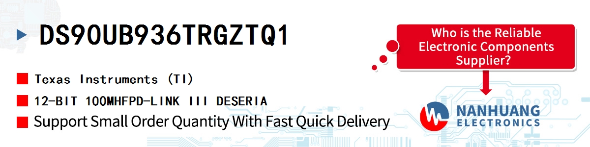 DS90UB936TRGZTQ1 TI 12-BIT 100MHFPD-LINK III DESERIA