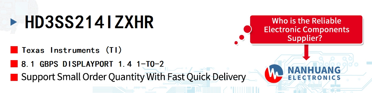 HD3SS214IZXHR TI 8.1 GBPS DISPLAYPORT 1.4 1-TO-2