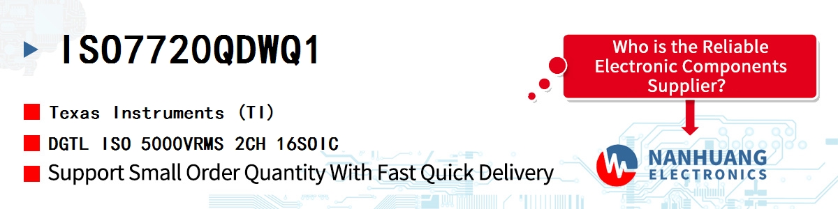 ISO7720QDWQ1 TI DGTL ISO 5000VRMS 2CH 16SOIC