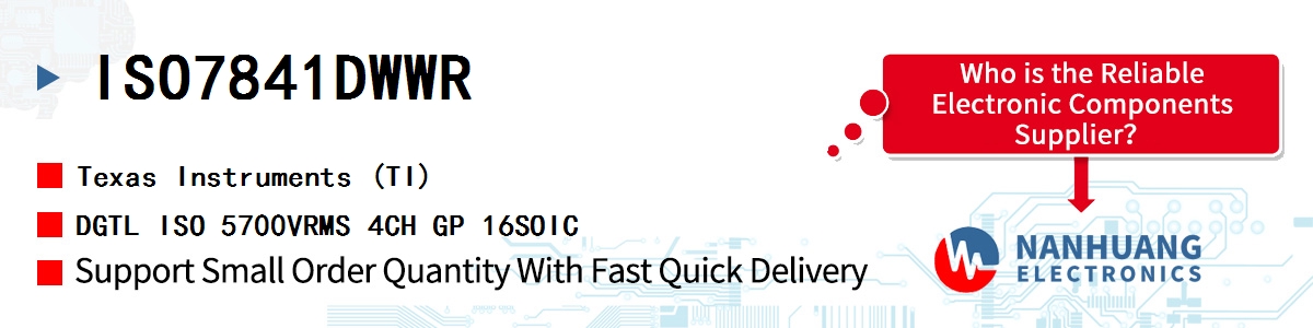 ISO7841DWWR TI DGTL ISO 5700VRMS 4CH GP 16SOIC