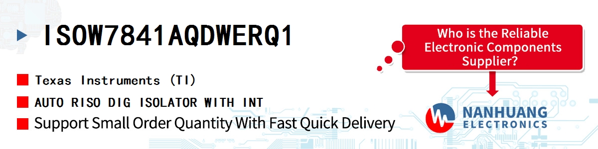 ISOW7841AQDWERQ1 TI AUTO RISO DIG ISOLATOR WITH INT
