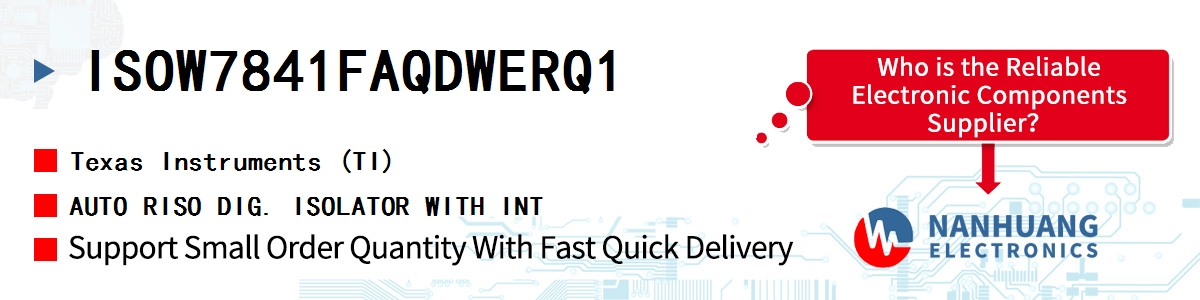 ISOW7841FAQDWERQ1 TI AUTO RISO DIG. ISOLATOR WITH INT