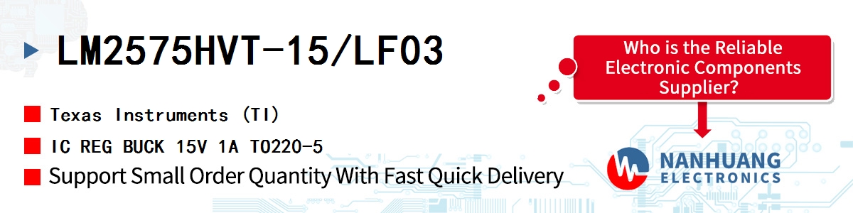 LM2575HVT-15/LF03 TI IC REG BUCK 15V 1A TO220-5