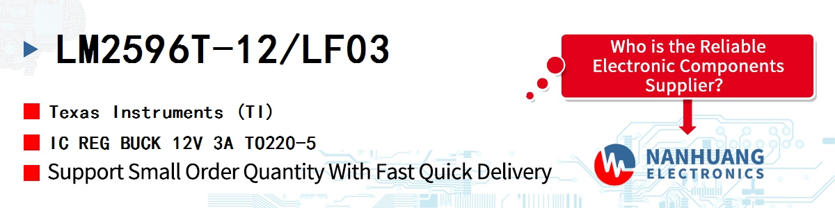 LM2596T-12/LF03 TI IC REG BUCK 12V 3A TO220-5
