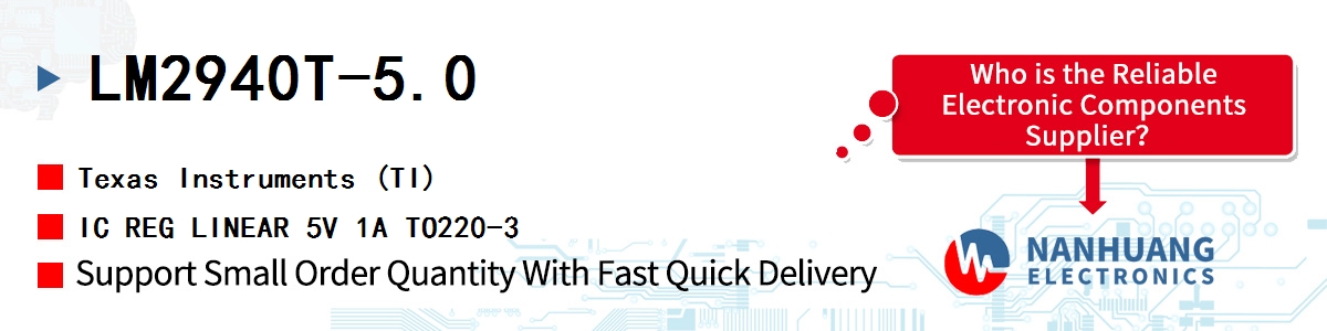 LM2940T-5.0 TI IC REG LINEAR 5V 1A TO220-3