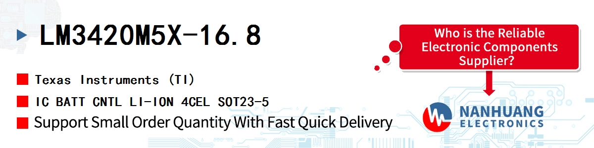 LM3420M5X-16.8 TI IC BATT CNTL LI-ION 4CEL SOT23-5