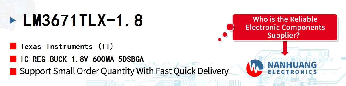LM3671TLX-1.8 TI IC REG BUCK 1.8V 600MA 5DSBGA