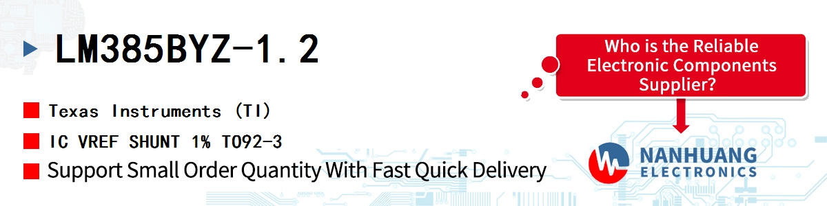 LM385BYZ-1.2 TI IC VREF SHUNT 1% TO92-3