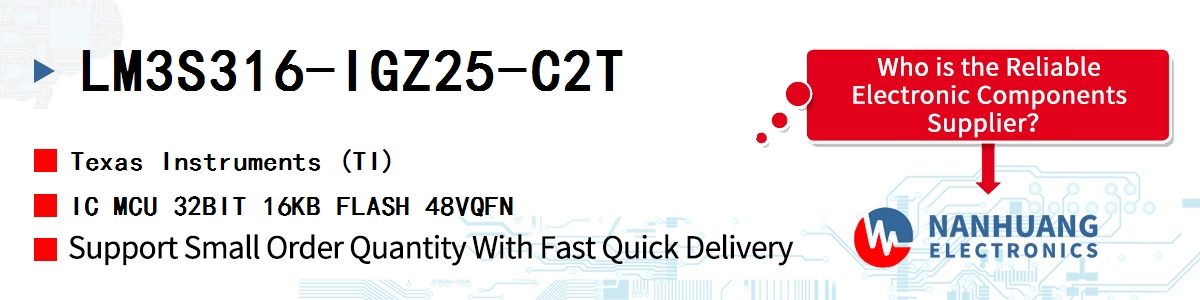 LM3S316-IGZ25-C2T TI IC MCU 32BIT 16KB FLASH 48VQFN