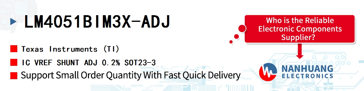 LM4051BIM3X-ADJ TI IC VREF SHUNT ADJ 0.2% SOT23-3
