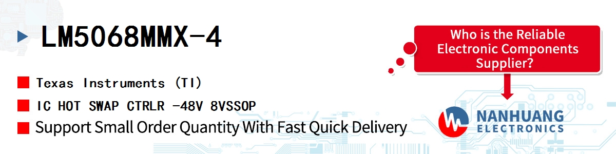 LM5068MMX-4 TI IC HOT SWAP CTRLR -48V 8VSSOP