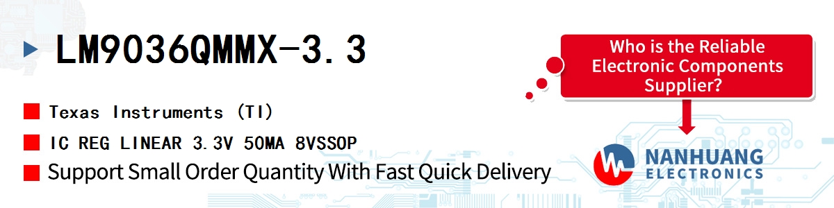LM9036QMMX-3.3 TI IC REG LINEAR 3.3V 50MA 8VSSOP