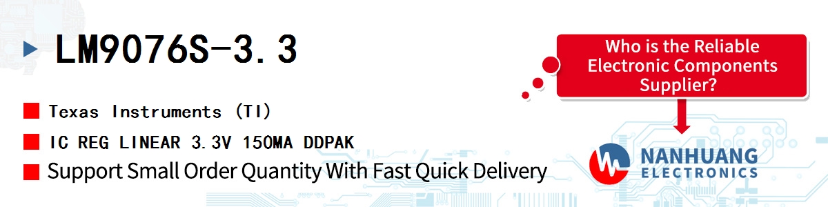 LM9076S-3.3 TI IC REG LINEAR 3.3V 150MA DDPAK