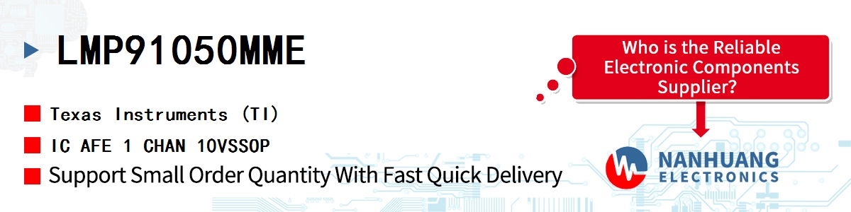 LMP91050MME TI IC AFE 1 CHAN 10VSSOP