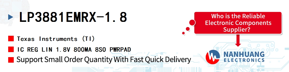 LP3881EMRX-1.8 TI IC REG LIN 1.8V 800MA 8SO PWRPAD