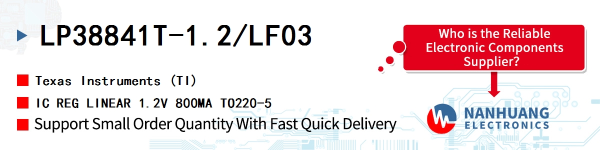 LP38841T-1.2/LF03 TI IC REG LINEAR 1.2V 800MA TO220-5