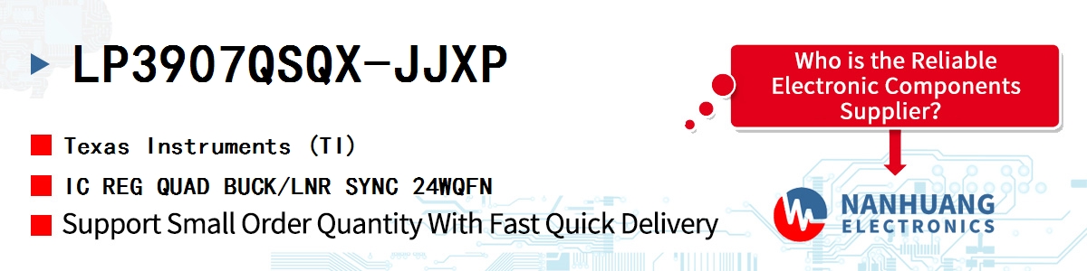 LP3907QSQX-JJXP TI IC REG QUAD BUCK/LNR SYNC 24WQFN