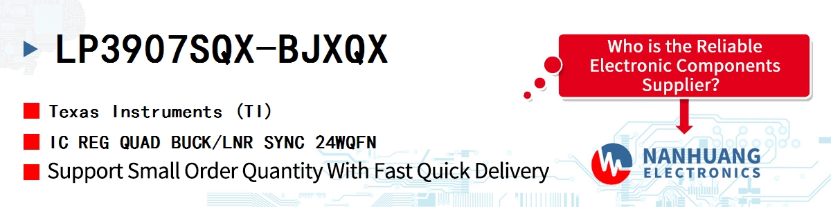 LP3907SQX-BJXQX TI IC REG QUAD BUCK/LNR SYNC 24WQFN