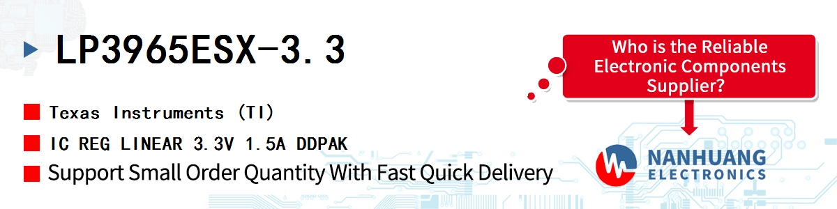 LP3965ESX-3.3 TI IC REG LINEAR 3.3V 1.5A DDPAK