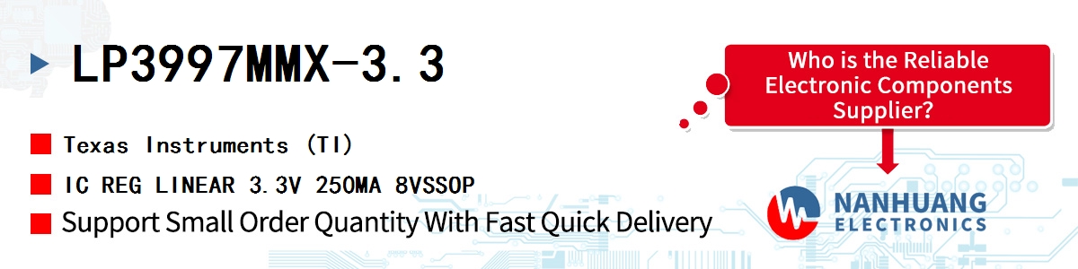 LP3997MMX-3.3 TI IC REG LINEAR 3.3V 250MA 8VSSOP