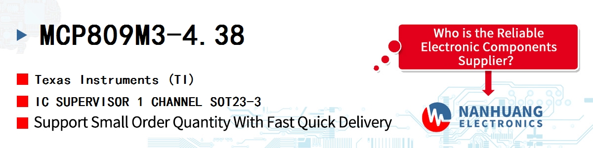 MCP809M3-4.38 TI IC SUPERVISOR 1 CHANNEL SOT23-3