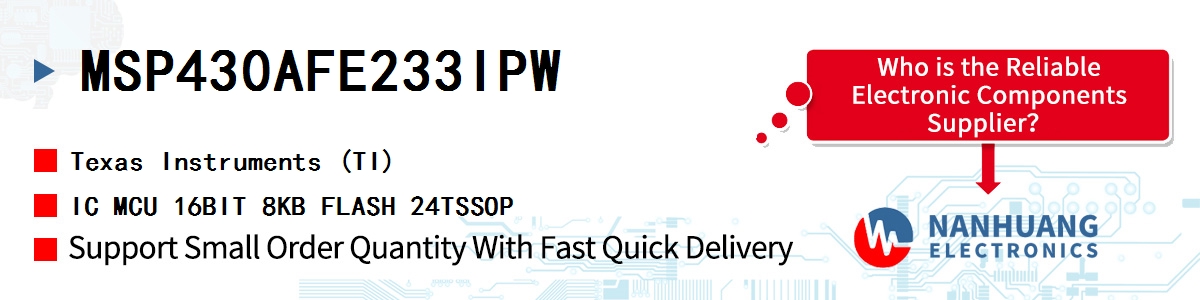 MSP430AFE233IPW TI IC MCU 16BIT 8KB FLASH 24TSSOP