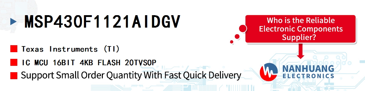 MSP430F1121AIDGV TI IC MCU 16BIT 4KB FLASH 20TVSOP